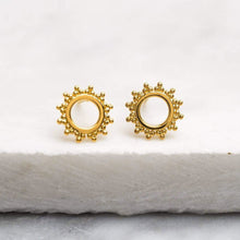 Load image into Gallery viewer, Mehndi Sun Studs - Gold