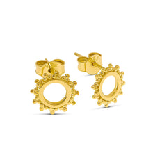 Load image into Gallery viewer, Mehndi Sun Studs - Gold